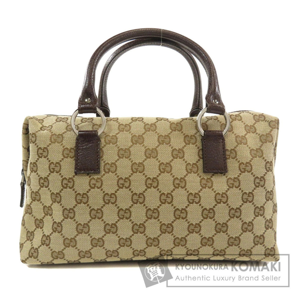 Gucci Boston bag brown GG canvas brown leather